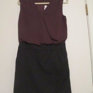 NWT Ladies Gap Size 2 Sleeveless Brown Top and Black Skirt Set; 1 Piece Outfit